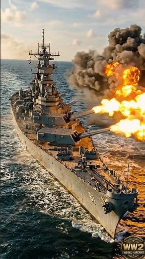 USS Iowa Unleashes Her 16 Inch Guns Off Koje, Korea