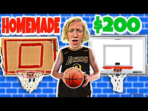 $20 HOMEMADE Mini Basketball Hoop VS $200 Mini Basketball Hoop! (REVIEW)