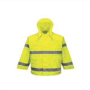 [Hot Item] OEM Yellow Hooded Waterproof High Visibility Reflective Hi Vis Raincoat Safety Jacket