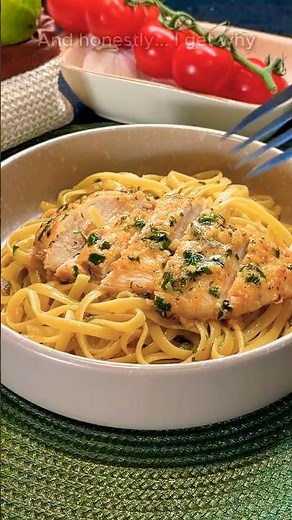 15-Minute Garlic Butter Chicken Pasta 🍝 #pasta #cooking #food #recipe #easyrecipe