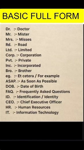 15 Important Full Forms Everyone Should Know! 🤯📚 #Shorts