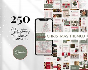 Christmas Instagram Templates Holiday Instagram Posts Christmas Festivity Templates Editable Christmas Blogger Instagram Holiday Templates - Etsy