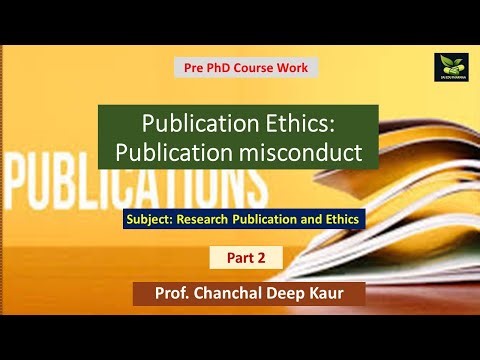 Publication misconduct # publication ethics # pre PhD course work #saiedupharmaa