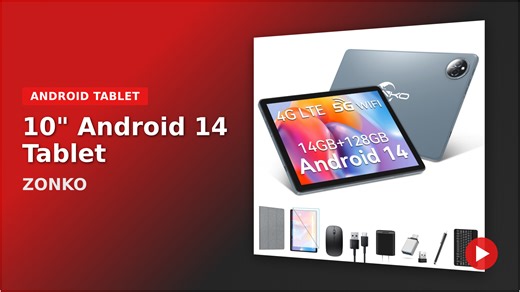 Watch ZONKO 10 Inch Android 14 Tablet on Amazon Live