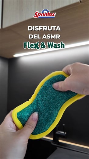 ✨ Disfruta del sonido ASMR de nuestro Flex&Wash — la limpieza nunca había sonado tan bien. El roce suave de la microfibra y el crujido del lado antiarañazos crean una experiencia sensorial única. #FlexAndWash #Spontex #ASMR #LimpiezaRelax #HogarBrillante | Spontex España