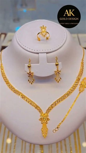 22-k Gold Luxury Necklace Set #arabicgold #dubaijewelry #jewellery #goldjewelry #wedding #trending