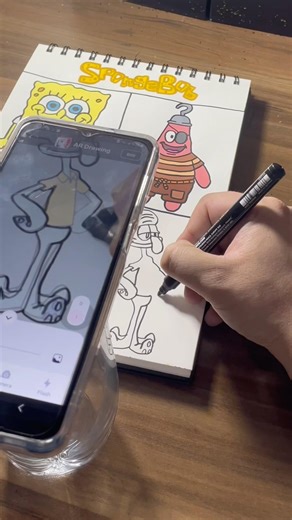 Spongebob Characters Drawing Final 😱 #ardrawing #sketch #artprocess #easydrawing #copy