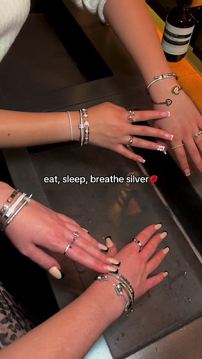 Silver just does it every time😍😍 #jewelry #shopkinetic ##jewelryhaul #girlythings #waterproofjewelry #braceletstacks #silverjewelry