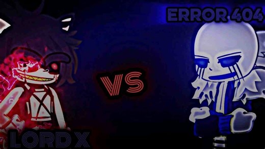 The react to error 404 vs X new full battle #error404sans #lordx #gacha
