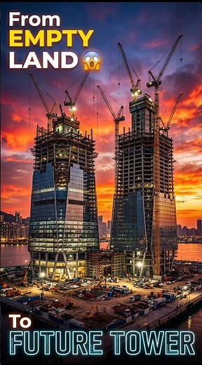 Futuristic Twin Towers Built From Empty Land 😱 #shorts