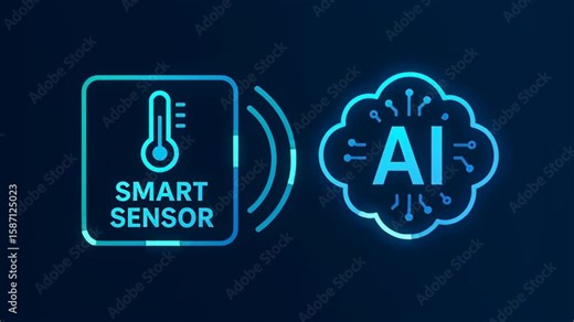 Artificial intelligence smart sensor technology enhances energy trading systems with advanced data connectivity and optimized performance using AI Stock Video