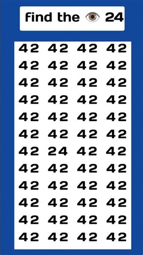 Try to find the different number 24 with in 4 second's