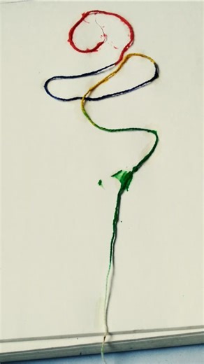 Amazing diy thread painting art 🌈🌈Thread painting art#shorts #viral