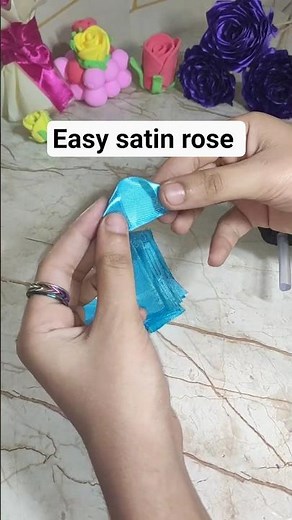 How to Make a Sky Turquoise Satin Ribbon Rose | Easy DIY Ocean Blue Flower Tutorial