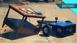 Combat Robot 'Last Rites' Destroys Lamps, Tables, and Bowling Balls in Super Slow Motion