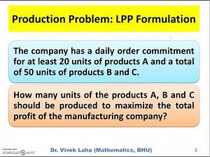 Operations Research || OR1 || Mathematical Formulation of a Production Problem