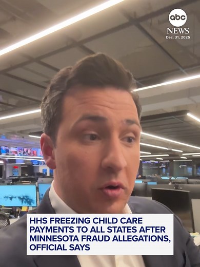 The Trump administration is pausing child care funding to all states after allegations of fraud in daycare centers in Minnesota emerged, an official with the Department of Health and Human Services said. ABC News' Jay O'Brien reports. #trump #minnesota #politics #news #abcnews