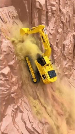 Toy Excavator's EPIC Landslide! 🚧 Dust Cloud Fun!