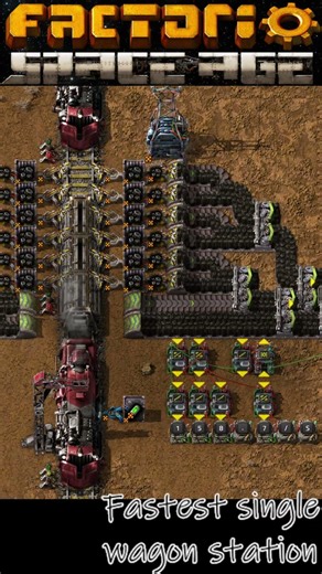 Factorio: Space Age || Maximum Throughput Single Wagon Station Design #factorio #gaming #guide