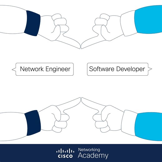 🔄 Companies are currently making the transition from a traditional network to a software-defined network. Due to this change, there is greater demand for skills in network automation and programming 😎. Luckily you have the #DevNet Associate course available at academies: http://cs.co/6181RRg7v | Cisco Networking Academy