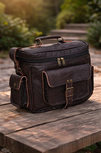 Handmade Full Grain Leather Camera Bag | Velvet Lined DSLR Shoulder Bag - Etsy UK