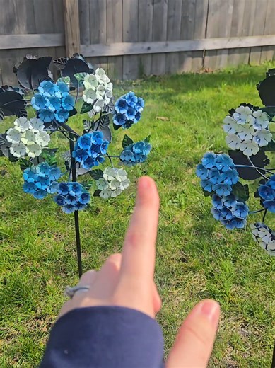 Such a good deal on the set of two mini wind spinners!! #windspinners #garden #hydrangeas #qvc