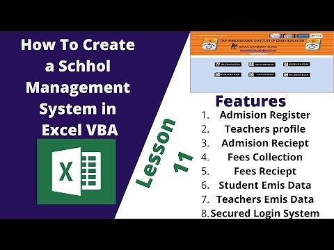 How To Create a School Management System In MS Excel And VBA Lesson 11