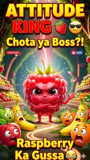 Raspberry Ka Attitude 😎🍓 | Funny Object Talk Cartoon | AI Kids Short #shorts.#shorts #viral #funny