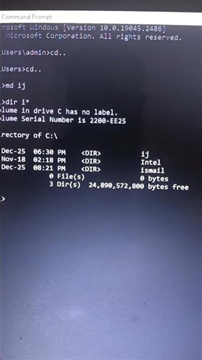 How To Make Directory in Command prompt?🤔#directory #command #shorts#skills #laptop#prompt#ij_skills