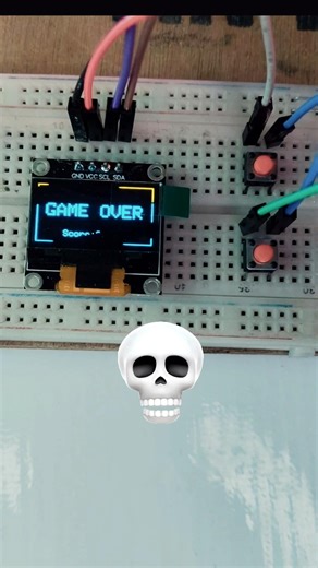 DIY Arduino Snake Game using OLED Push Buttons!🐍#ArduinoUn#SnakeGame #phonk#Electronics#Coding