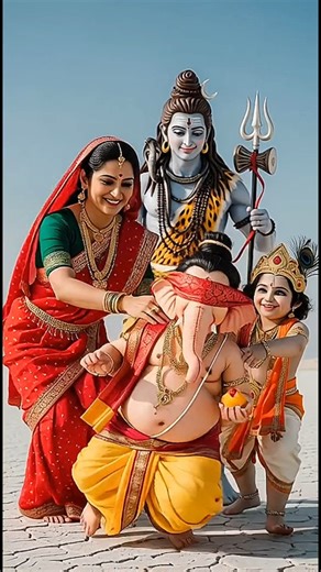 “लुका छिपी में बाल गणेश फिसल गए! 😂🐘#ganeshji