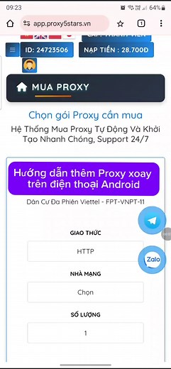 Hướng dẫn đổi IP điện thoại Android qua Proxy xoay