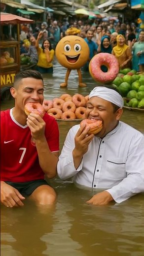 Ronaldo mukbang donat kebanjiran #ronaldo #mukbang #memes #funny #aiart