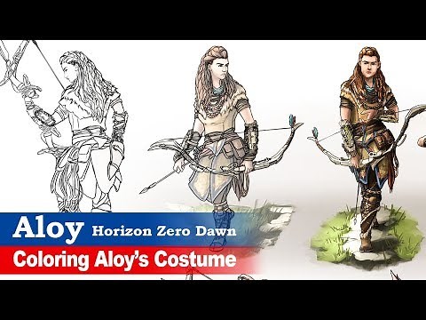 "Aloy" Horizon Zero Dawn Fan Art (4- Character Coloring)