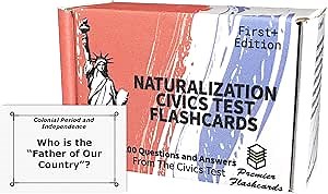 USCIS US Citizenship Flash Cards 2025, All 100 Questions and Answers for the U.S. Naturalization Civics Test, Study Guide for Citizenship Interview, Made in USA, Tarjetas de Ciudadanía, Durable