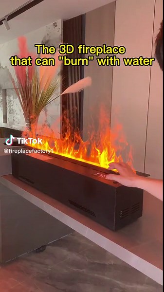 The 3D fireplace that can ‘burn’ with water.#fireplace #fireplaceproject #fireplacedecor