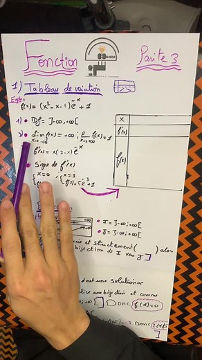 افضل طريقة مختصرة لعمل Tableau de variation في 5 دقائق 💡⏳