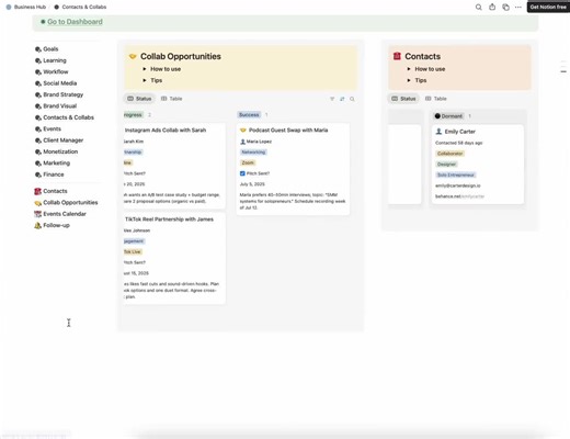 Notion Business Planner Template for Social Media Managers, Creators or Freelancers: Dashboard & Workflow System, Client Management - Etsy UK