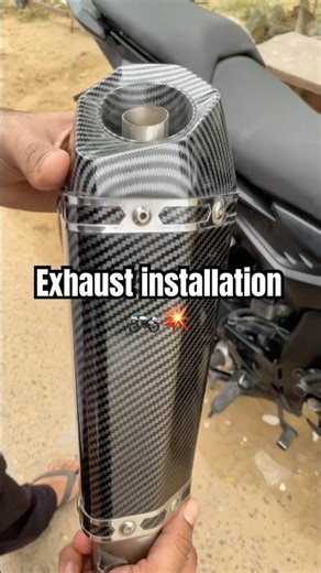 Exhaust installation in pulsar n160 #pulsarn160 #exhaust #exhaustsound #bikeexhaust #biker #riders