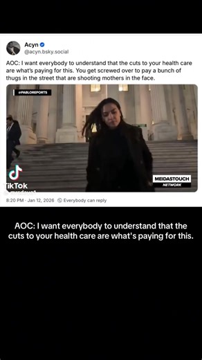 And there it is. #AOC #cutfrozenwatersbudget #healthcare #viral #fyp | aoc livestream