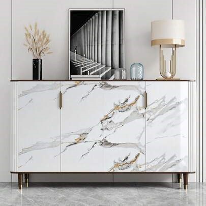 1 Roll, Cracked White Marble Contact Paper Countertop Waterproof Glossy Granite Wallpaper Peeling And Pasting Wall Stickers, White/Gray Marble Vinyl Countertop Wallpaper Kitchen Bathroom Cabinets Bedroom Living Room Desktop Decoration Wall Stickers, Home Decoration And Wall Decoration, Wallpaper Self-Adhesive | SHEIN