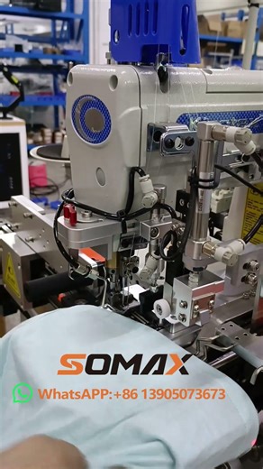 Automatic small bed tshirt underwear bottom hemming machine #machine #apparel #sewing #somax #shorts