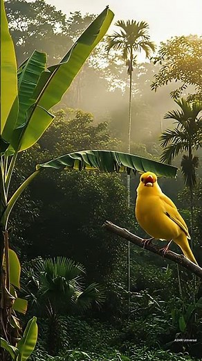 Magical Yellow Canary Singing in the Wild Forest | Relaxing Nature Sounds 4K