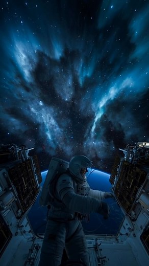 ✨ Astronauts performing maintenance outside the ISS while Earth glows 250 km below—proof that space never stops inspiring. 🌍🚀 #Astronauts #ISS #SpaceWalk #EarthView #OuterSpace #SpaceExploration #NASA #CosmicBeauty #SpaceScience #AIGenerated | Astrovibe