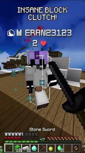 CRAZY BLOCK CLUTCH! #hypixel #bedwars #pvp #minecraft