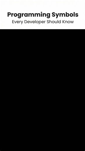 Mastering the fundamentals is key! 🔑 Here's a quick cheat sheet for essential programming symbols every developer should know. From brackets to semicolons, these are the building blocks of your code. 💻✨ ​Save this for your next coding session and share it with your fellow devs! 👇 ​#programming #developer #codingtips #learnontiktok #webdevelopment | Nishan K