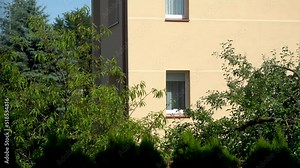 Neighbor is spying on another neighbors house through the window.