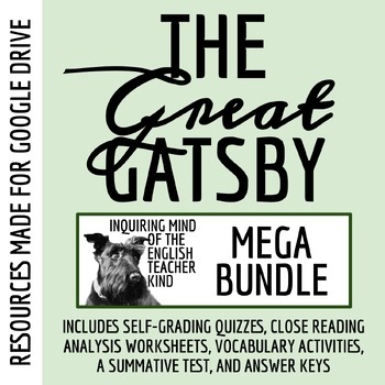 The Great Gatsby Novel Study Activities Bundle for Google | American Literature