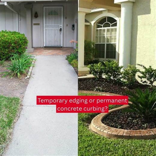Temporary edging or permanent concrete curbing?