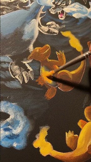 the process of painting one of the top chase cards on a binder! #pokemon #art #painting #tutorial